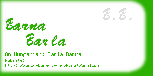 barna barla business card